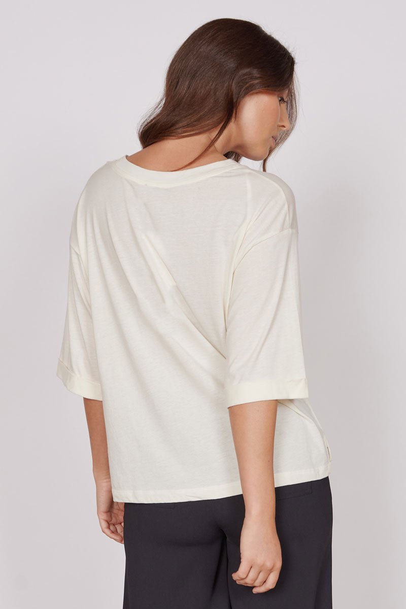 Jeetly.comGabi Cream Classic Oversized T-ShirtShirts & Tops