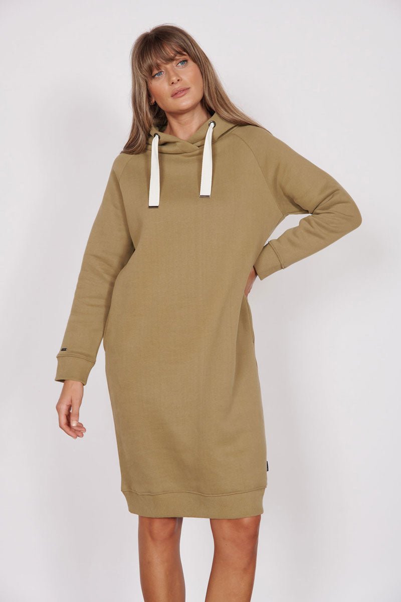 Jeetly.comAdrienne Khaki Longline Sweater DressLoungewear
