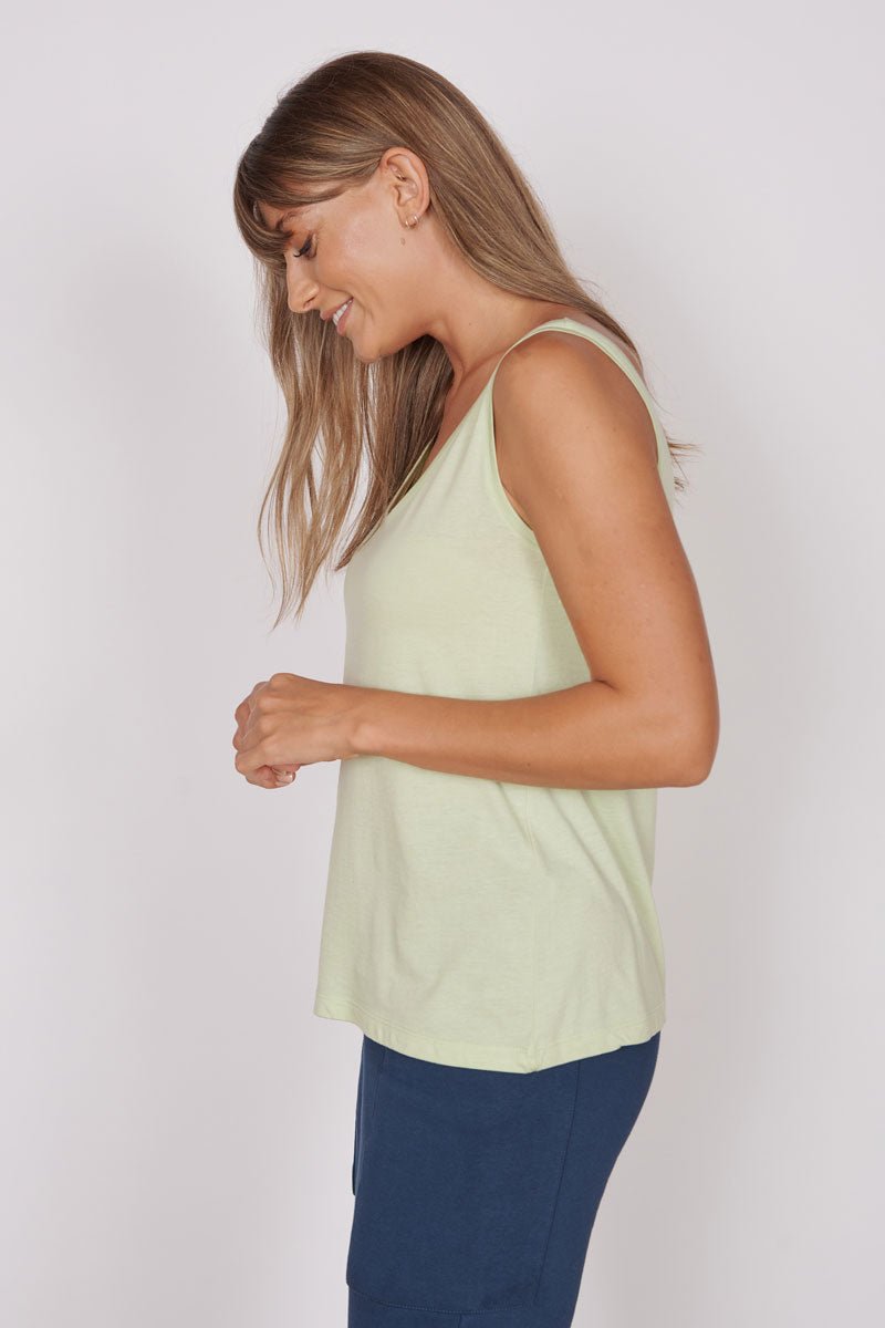 Jeetly.comCamille Green Loose Fit Vest TopShirts & Tops