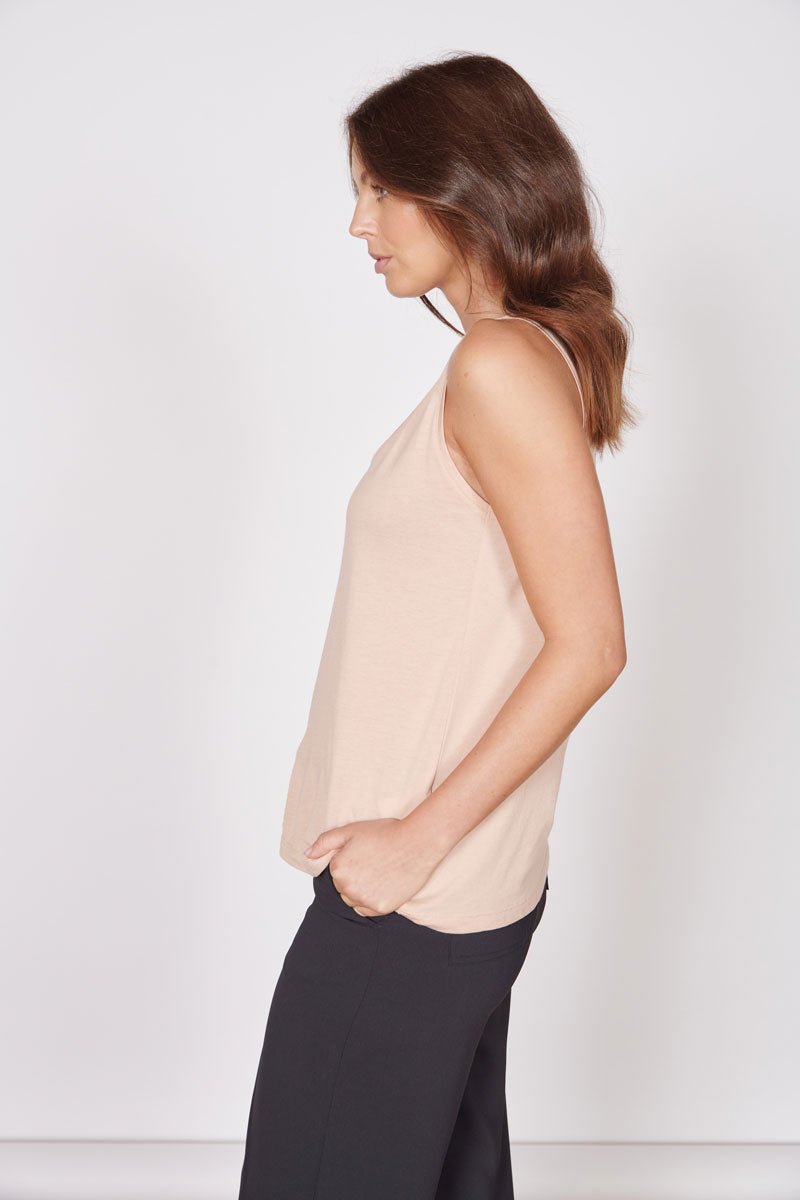Jeetly.comCamille Pink Loose Fit Vest TopShirts & Tops