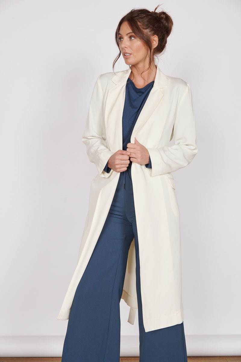 Beige duster hot sale coat womens