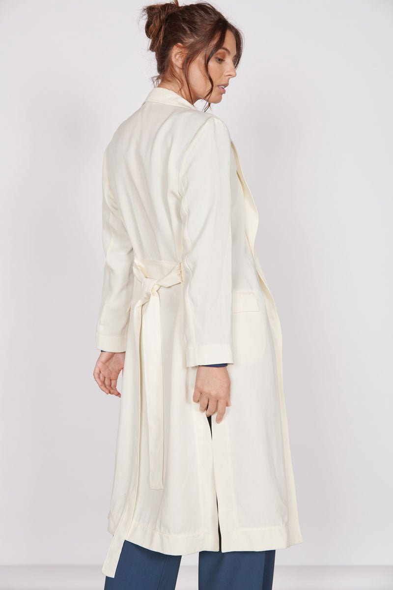 Dali Cream Longline Lightweight Coat