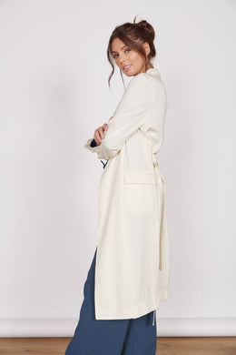 Jeetly.comDali Cream Longline Lightweight CoatCoat