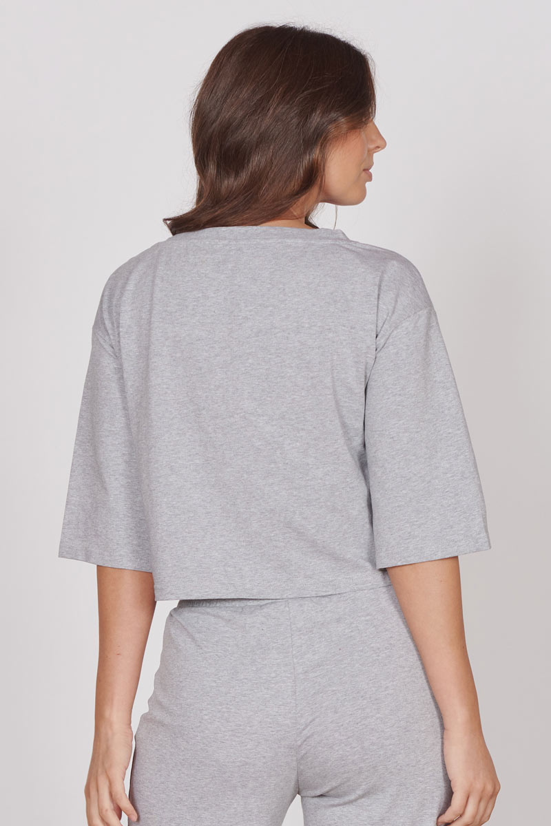 Jeetly.comErin Grey Marl Soft Touch Lounge TopLoungewear