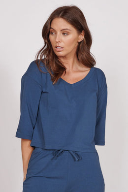 Jeetly.comErin Navy Soft Touch Lounge TopLoungewear