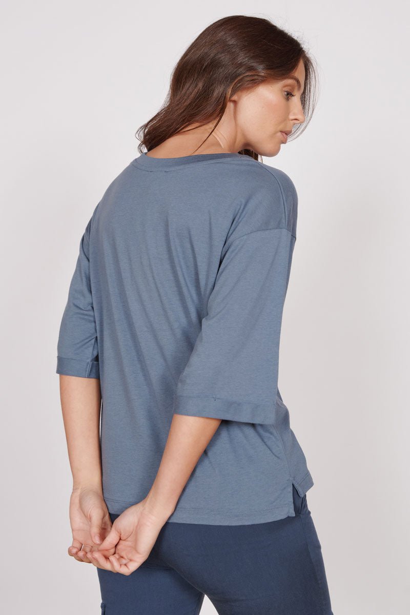 Jeetly.comGabi Blue Classic Oversized T-ShirtShirts & Tops