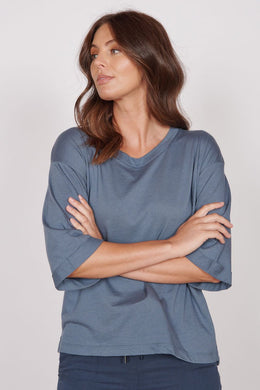 Jeetly.comGabi Blue Classic Oversized T-ShirtShirts & Tops