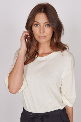 Jeetly.comGabi Cream Classic Oversized T-ShirtShirts & Tops