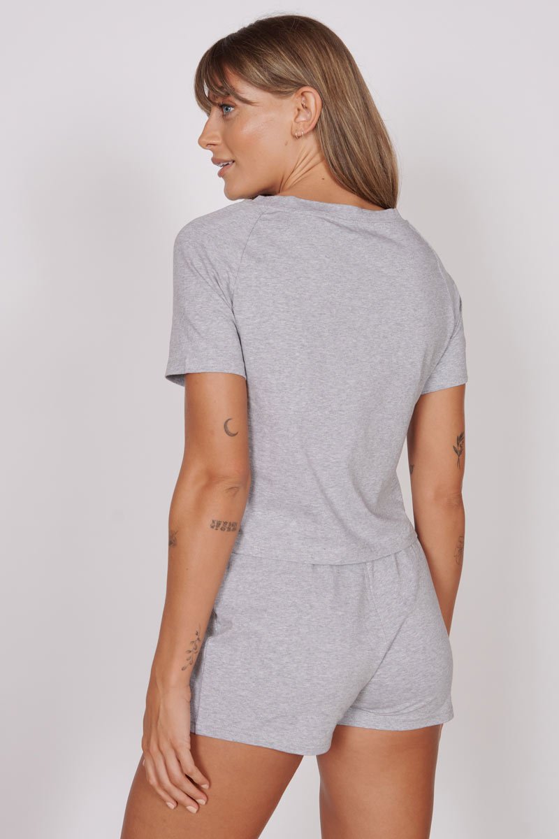 Jeetly.comJessie Grey Marl Jersey Short Pyjama SetNightwear