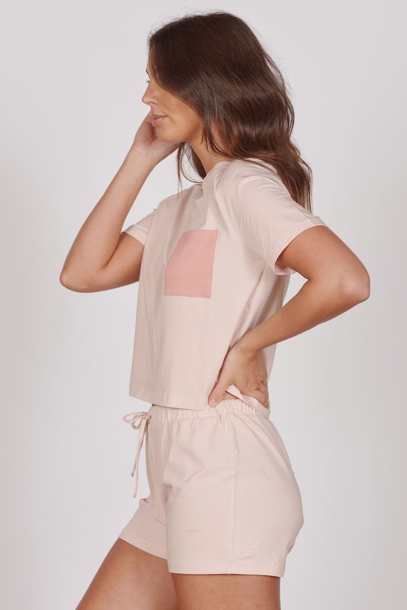 Jeetly.comJessie Pink Jersey Short Pyjama SetNightwear