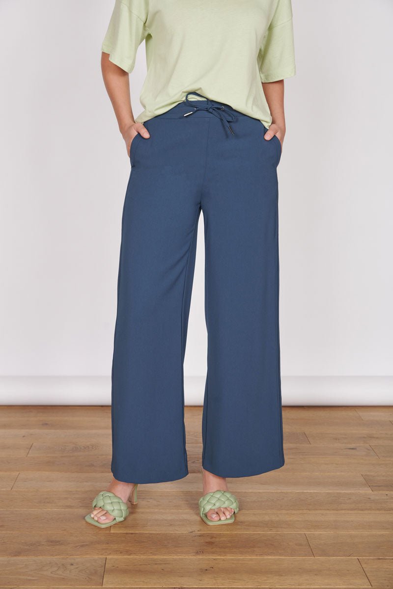 Jeetly.comLena Navy Wide Leg TrousersTrousers