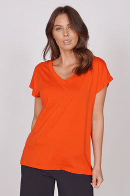 Jeetly.comPhoebe Red Sleeveless V Neck TopShirts & Tops
