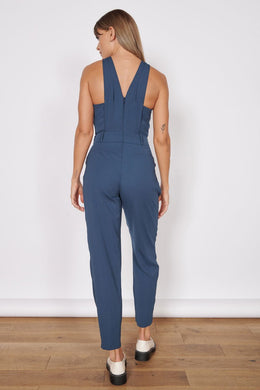 Jeetly.comRenee Navy High Cross Neck Tailored JumpsuitJumpsuit