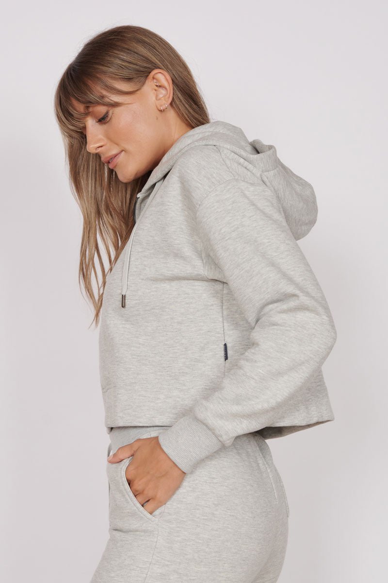 Light grey shop cropped hoodie