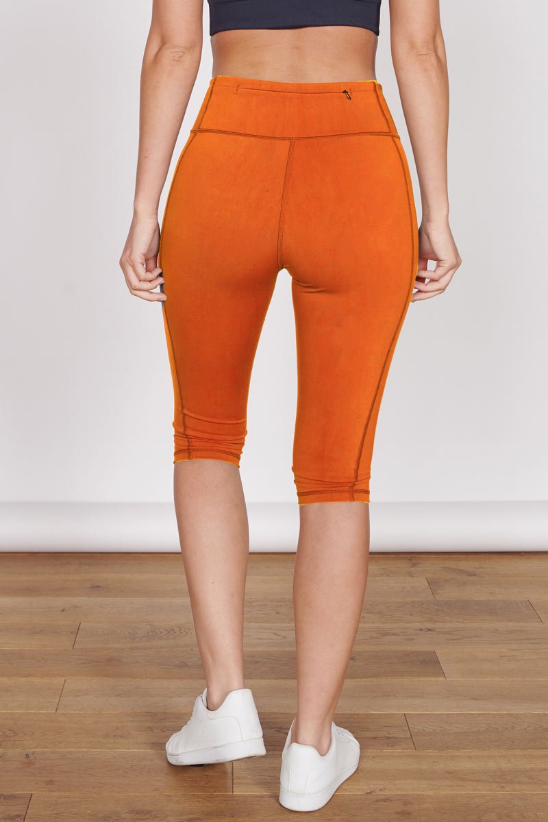 Jeetly.comTaylor Orange 3/4 Sports LeggingsActivewear